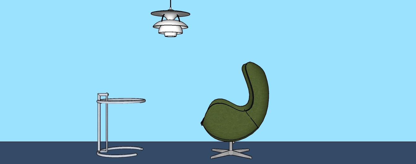 Klassische Designermöbel und Architektur der Moderne