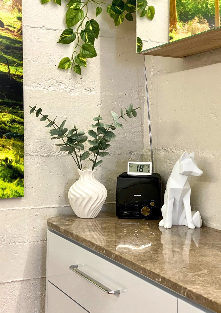 Projekt - Beauty Studio Happy Eyes - Dekoration Vase und Pflanze