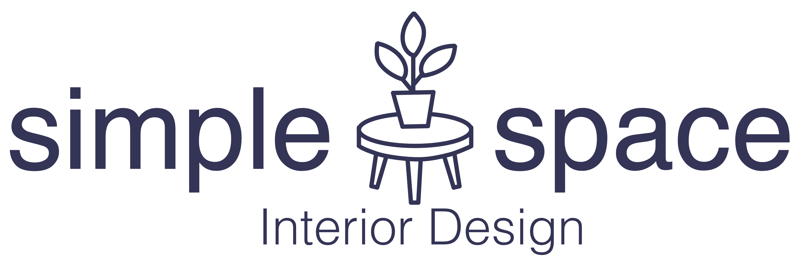 Logo Simple Space Interior Design in blau violett