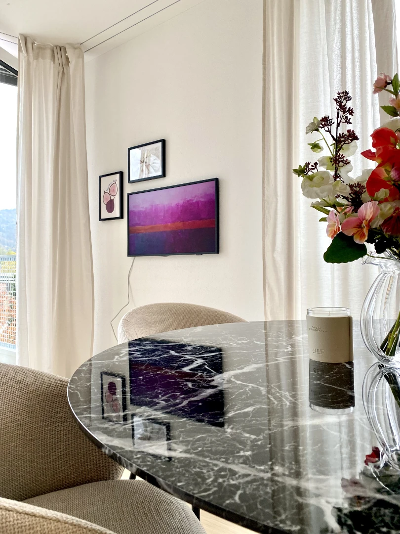 TV-Wand Samsung Frame Wohnzimmer