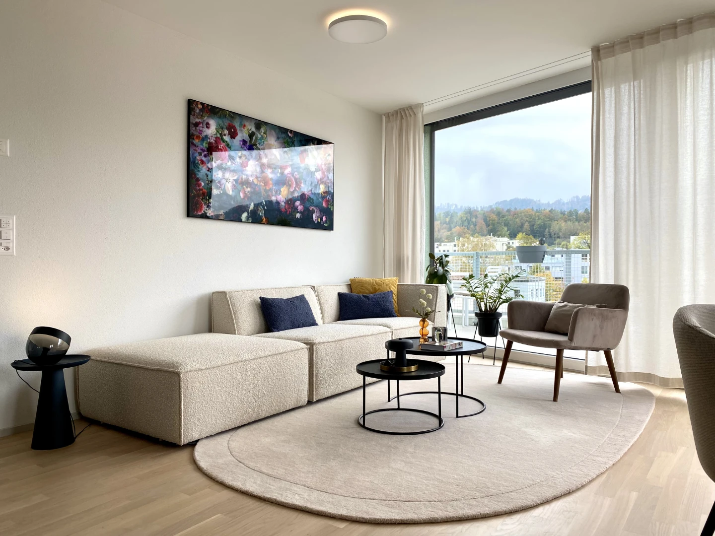 Wohnzimmer modern beige Farbe