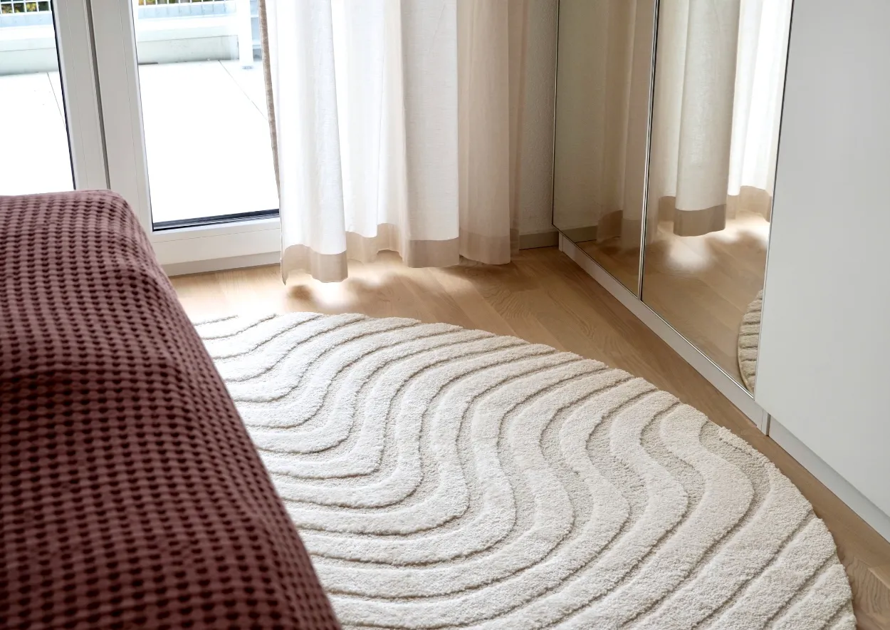 Schlafzimmer Teppich rund